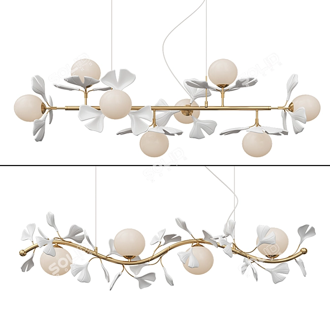 Modern Asta Chandeliers in Two Sizes 3D model image 1