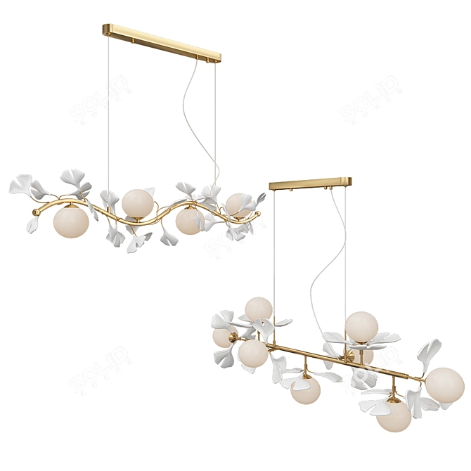 Modern Asta Chandeliers in Two Sizes 3D model image 2