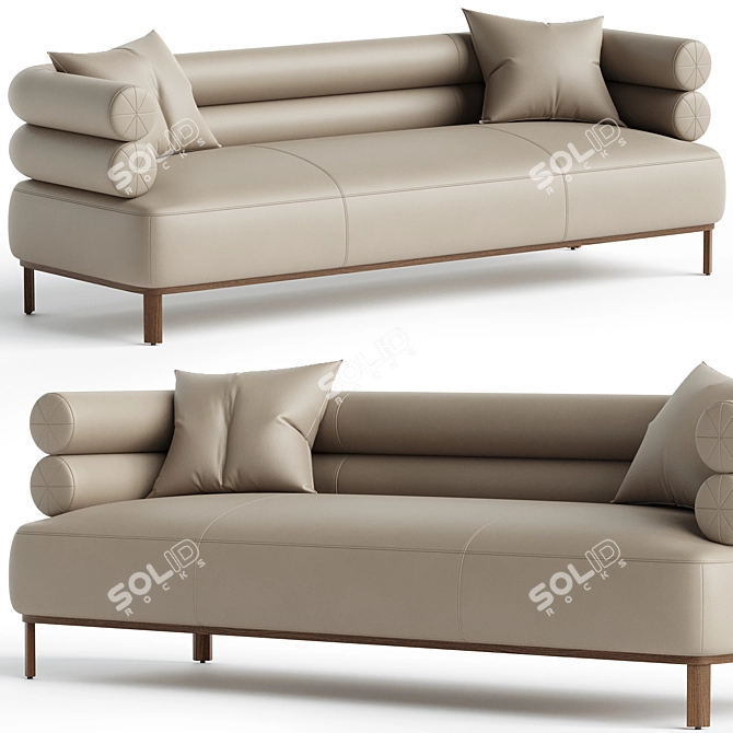 Luxurious Lucy Leather Sofa: Elegant Design 3D model image 1