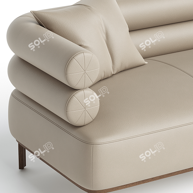 Luxurious Lucy Leather Sofa: Elegant Design 3D model image 2