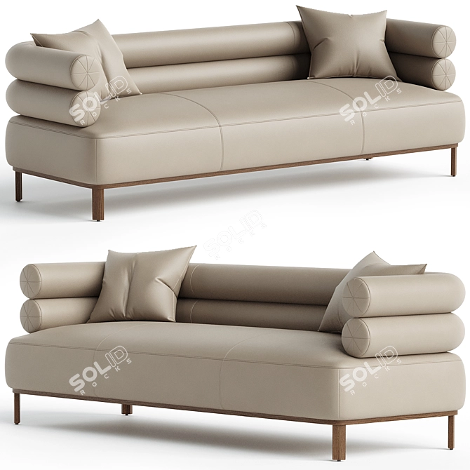 Luxurious Lucy Leather Sofa: Elegant Design 3D model image 3