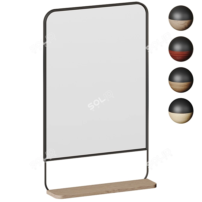 Nkuku Harni Mango Mirror Shelf 3D model image 1