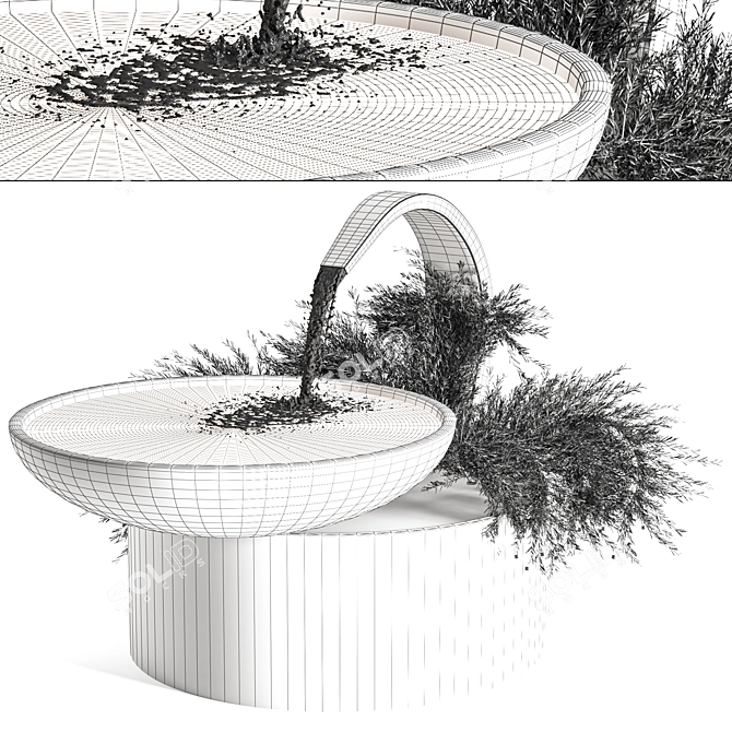 Plant-Incorporated Fountain Model 3D model image 7