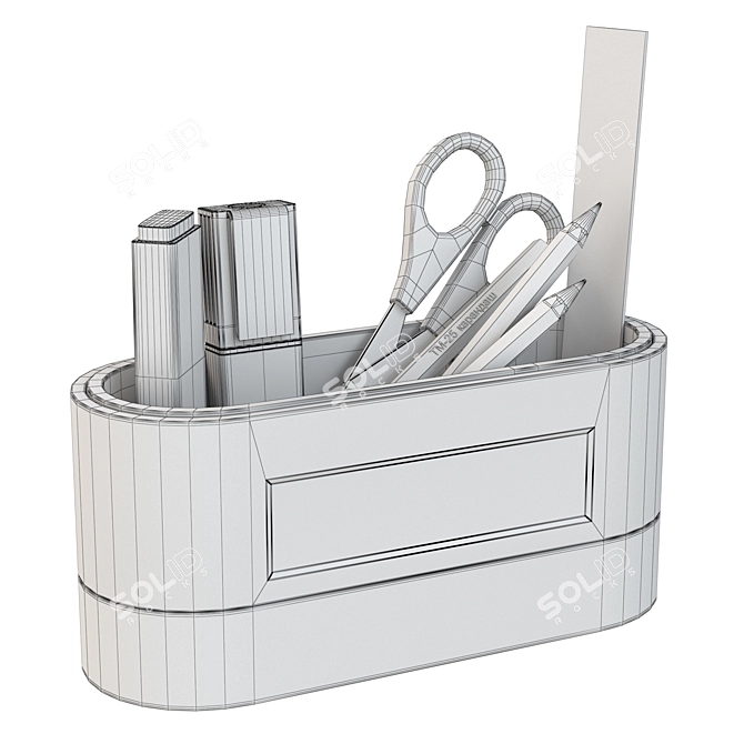 Workspace Organizer with Accessories 3D model image 3