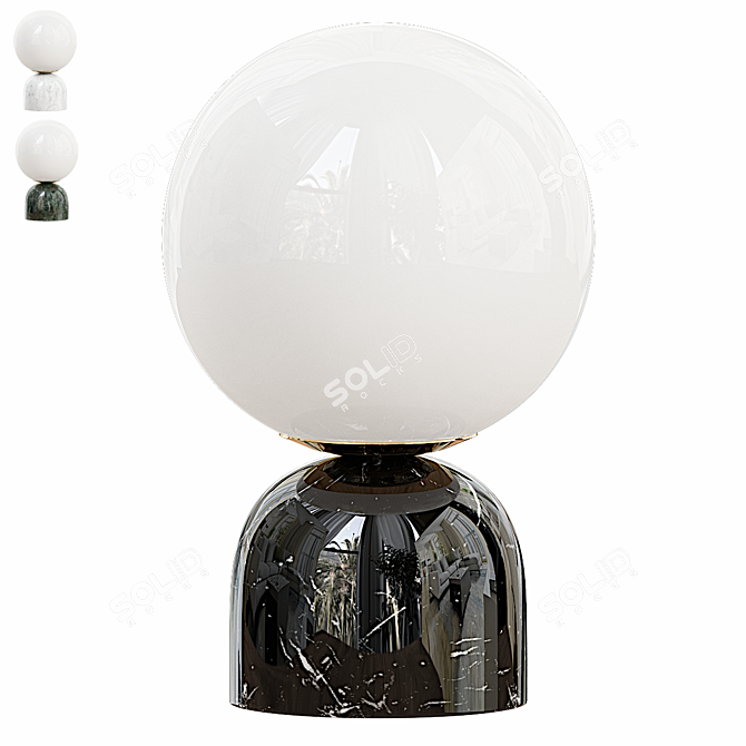 Elegant Marble Mini Table Lamp 3D model image 1