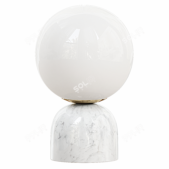 Elegant Marble Mini Table Lamp 3D model image 2