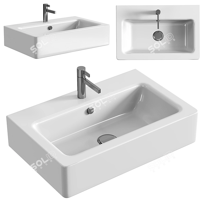 Elegant Air 60 Basin 3D model image 1