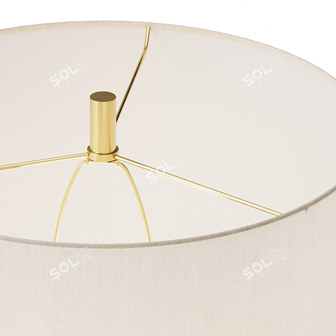 Alabaster Rings Metal Table Lamp 3D model image 3