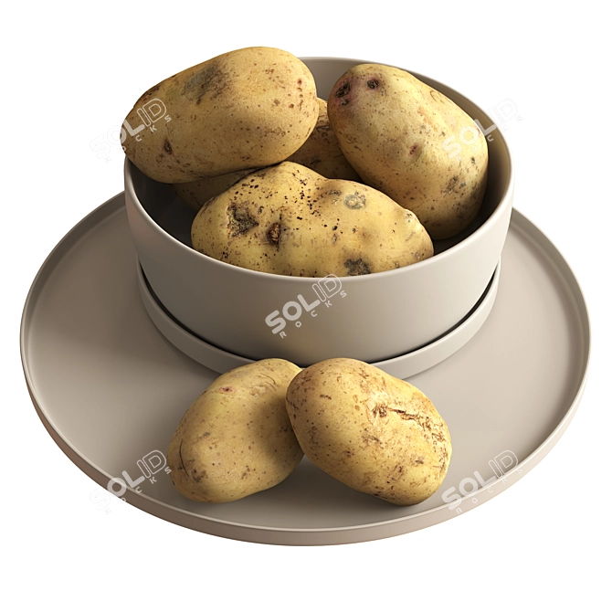 Realistic Potato 3D Model Kit 3D model image 1