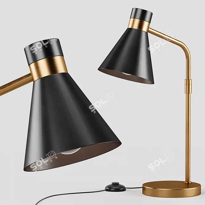 Modern Metal Table Lamp - Sleek Design 3D model image 1