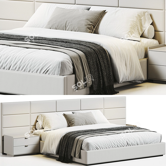 Modern Contemporary RH Modena Bed 3D model image 1