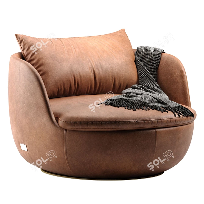 Bart Swivel Lounge Chair Dimensions 3D model image 1