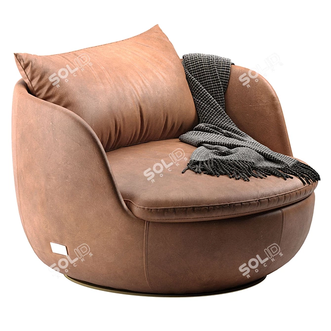 Bart Swivel Lounge Chair Dimensions 3D model image 5