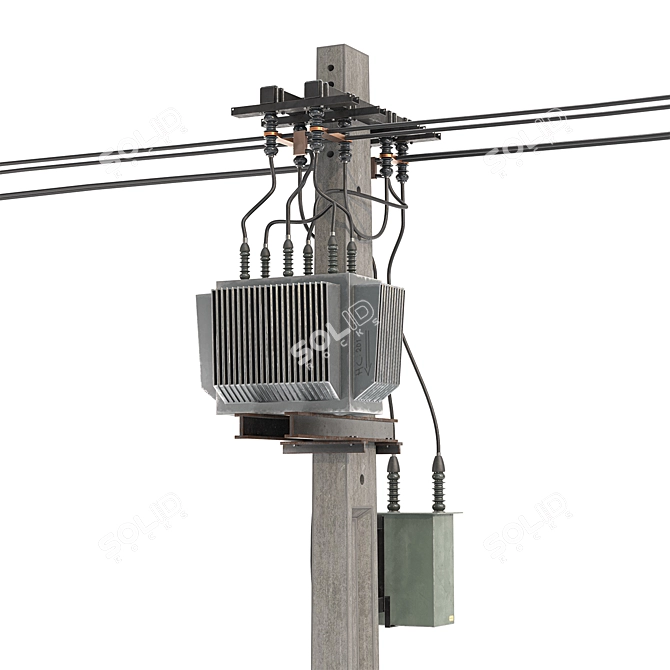 Electric Pole 3D Model Obj 3D model image 3