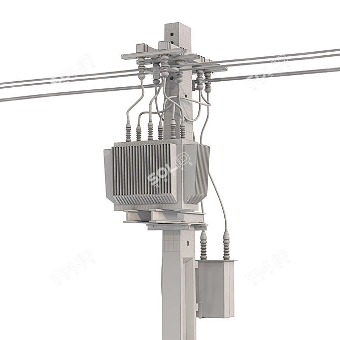 Electric Pole 3D Model Obj 3D model image 5