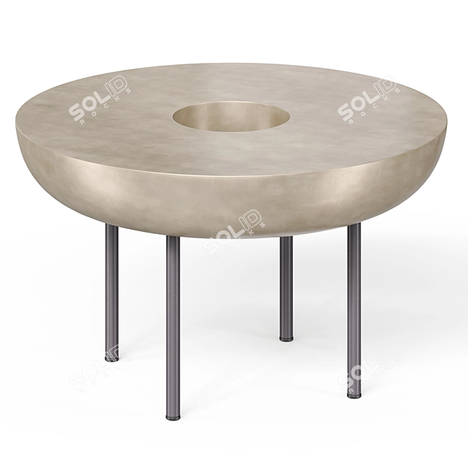Sleek Botero Metal Table Art 3D model image 2