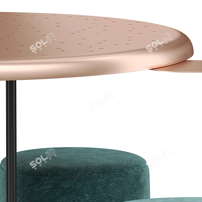 Burraco Puf Table Set 3D model image 3