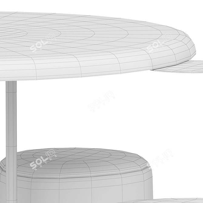Burraco Puf Table Set 3D model image 5