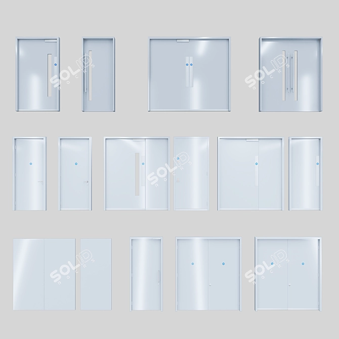 Office Fit-Out Riser Doors 3D model image 4