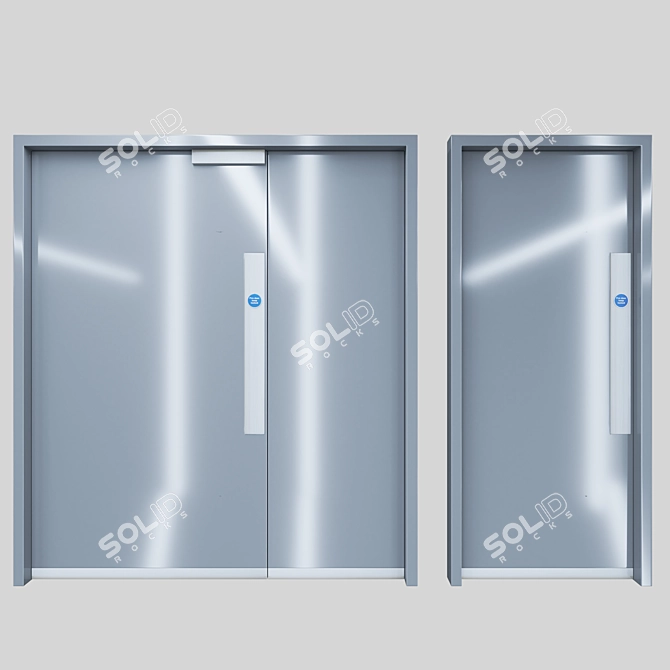 Office Fit-Out Riser Doors 3D model image 6