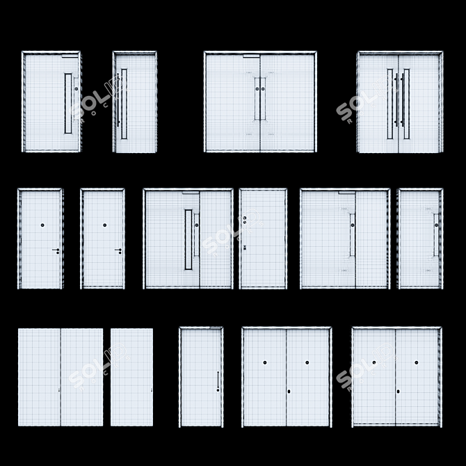 Office Fit-Out Riser Doors 3D model image 7