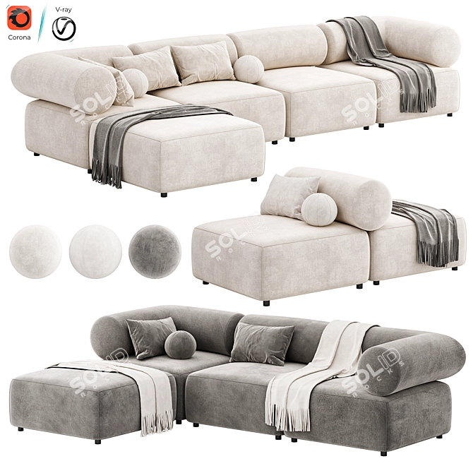 Stylish OFFO Modular Sofa Design 3D model image 1