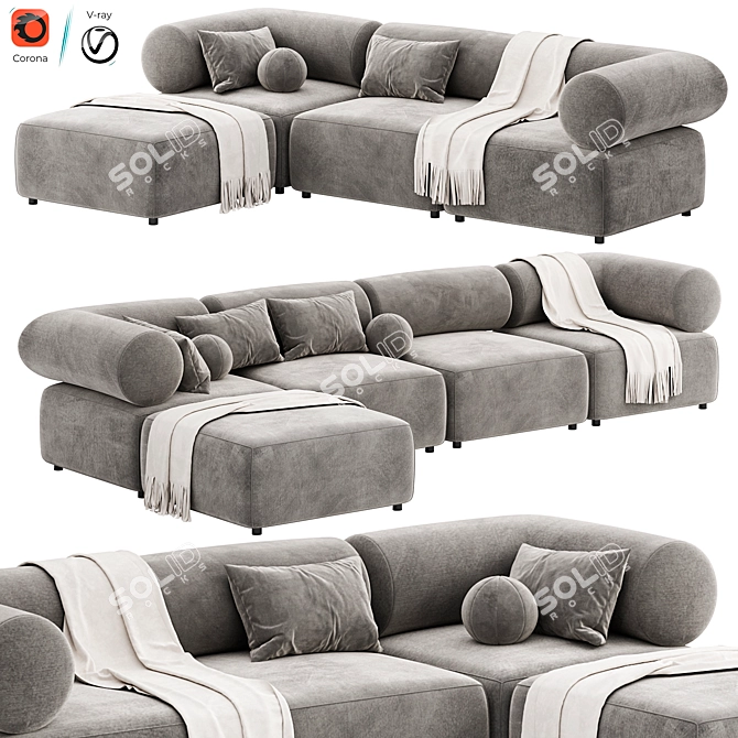 Stylish OFFO Modular Sofa Design 3D model image 6