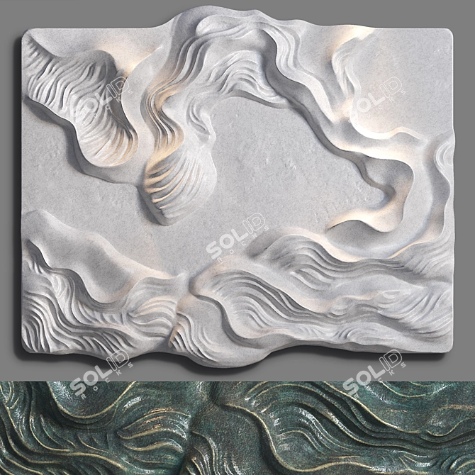 Modern Metal Wall Sculpture 3D model image 1