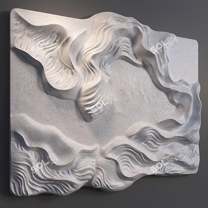 Modern Metal Wall Sculpture 3D model image 3