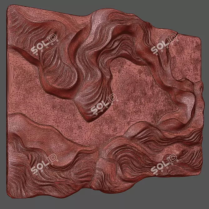 Modern Metal Wall Sculpture 3D model image 5