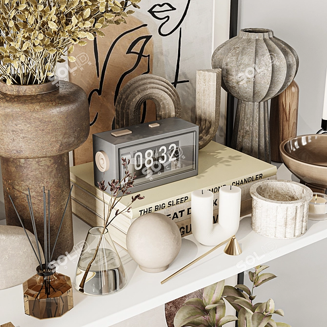 Elegant Interior Decoration Set 3D model image 2