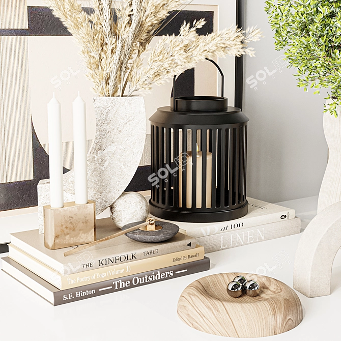 Elegant Interior Decoration Set 3D model image 3