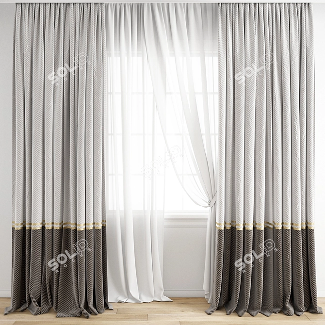 Polygonal Model Curtain 792 3D model image 1