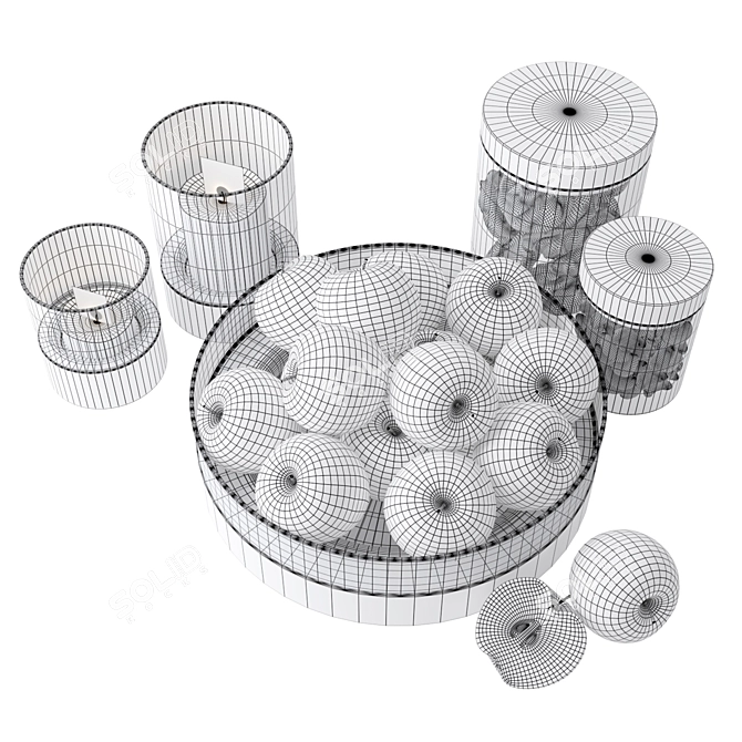 Handmade Glass Bowl with Ash Base 3D model image 3