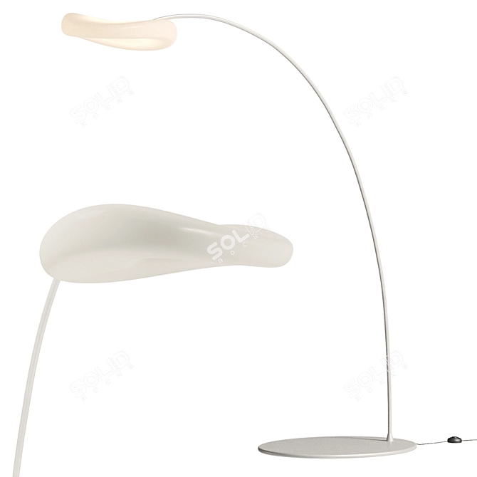 Artistic Glass and Metal Pendant 3D model image 1