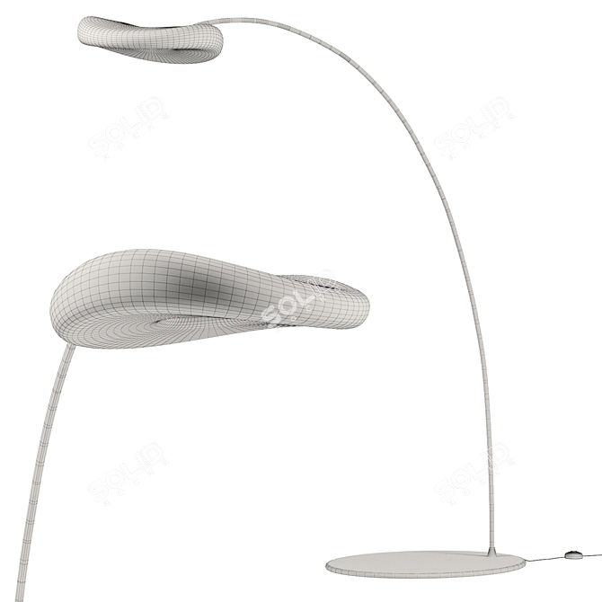 Artistic Glass and Metal Pendant 3D model image 2