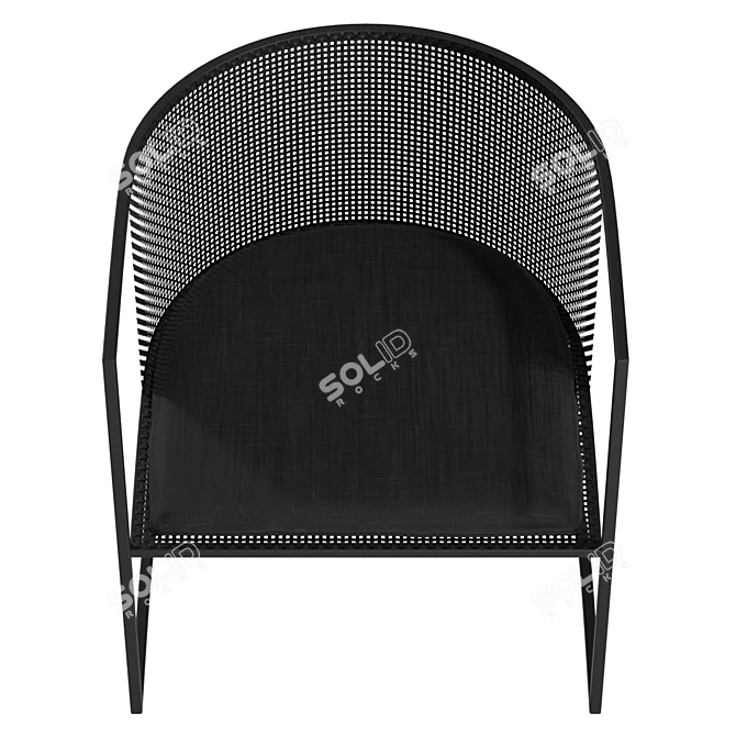 Bauhaus-Inspired Steel Easy Chair 3D model image 3