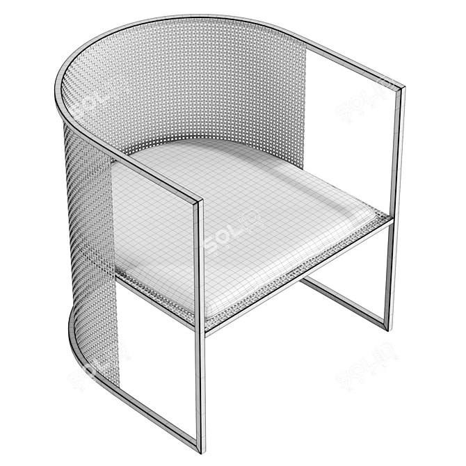 Bauhaus-Inspired Steel Easy Chair 3D model image 6