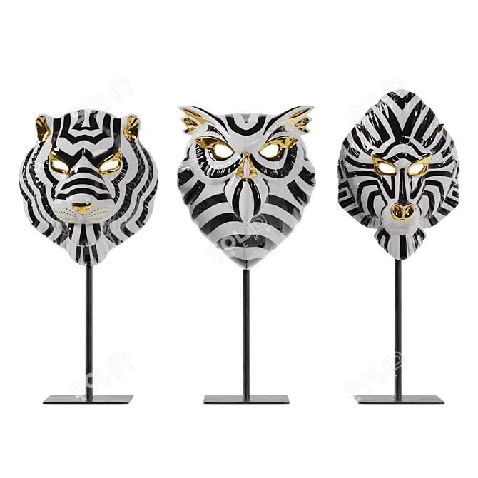 Exotic Ceramic Mask Set by José Luis Santes 3D model image 1