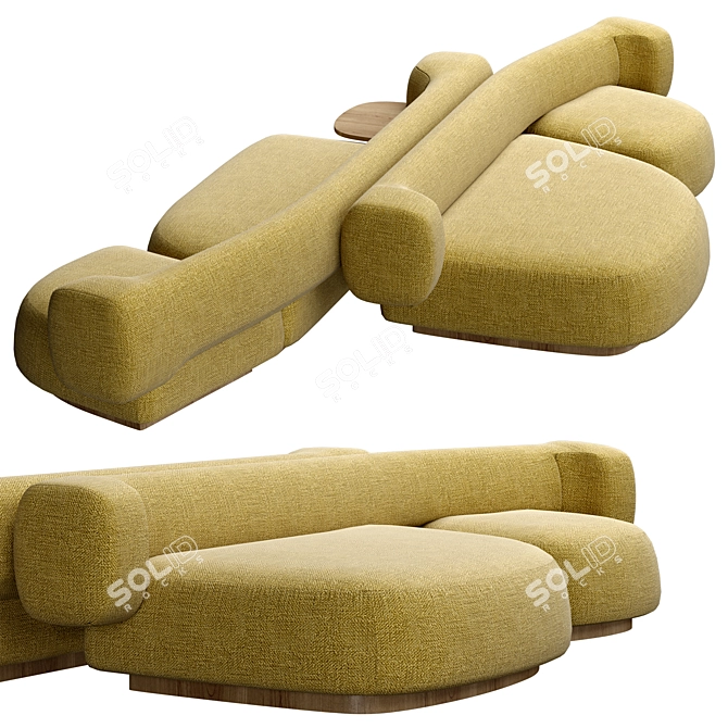 Sculptural Living Stones Sofa 3D model image 1