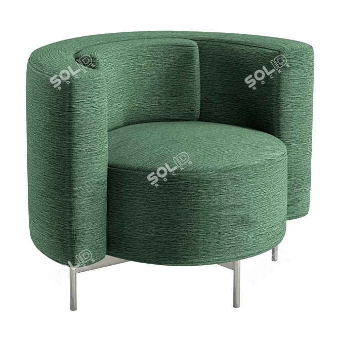 Modern Fabric Easy Chair, UV Unwrapped 3D model image 1