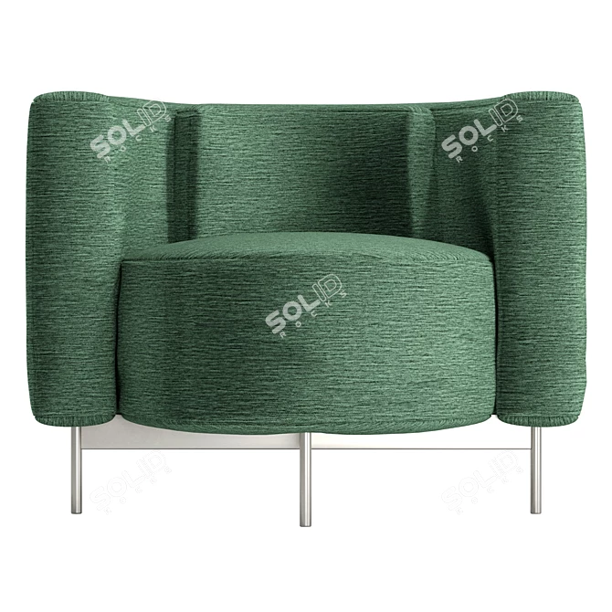 Modern Fabric Easy Chair, UV Unwrapped 3D model image 2