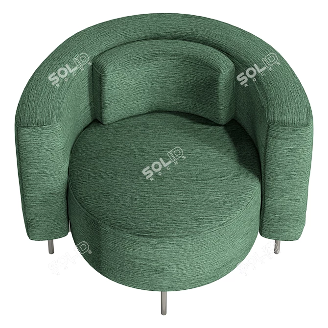 Modern Fabric Easy Chair, UV Unwrapped 3D model image 3