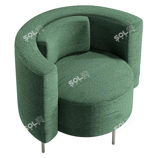 Modern Fabric Easy Chair, UV Unwrapped 3D model image 5