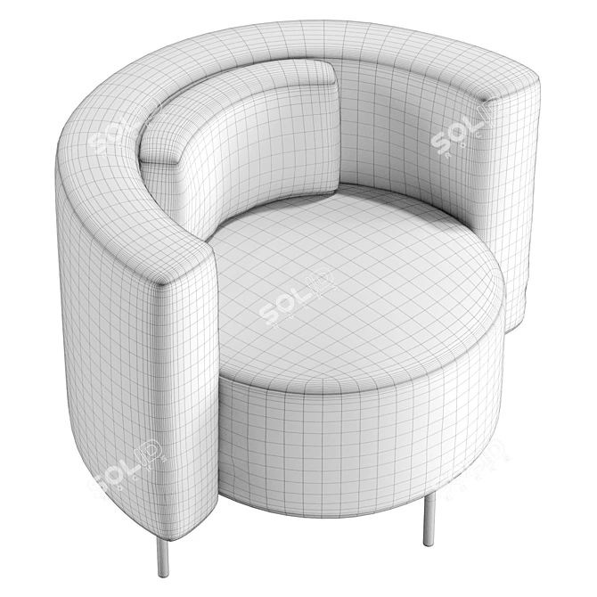 Modern Fabric Easy Chair, UV Unwrapped 3D model image 6