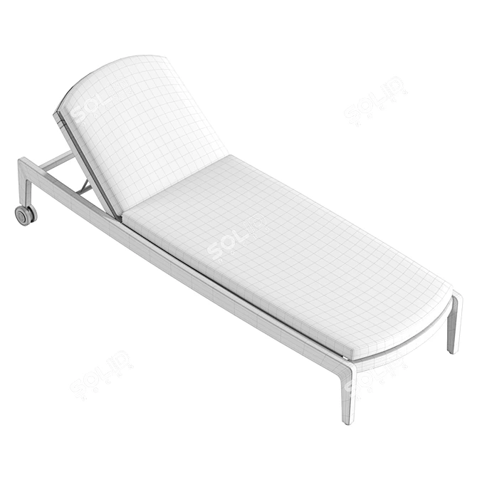 Luxury Outdoor Sunbed with UV-Resistant Texture 3D model image 9