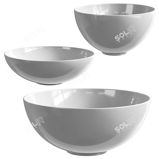 Modern Crosswater Circus Basin Trio 3D model image 2