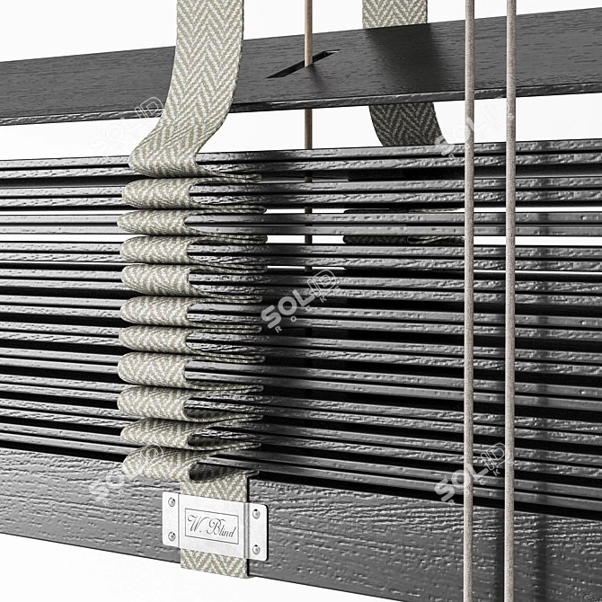 Natural Wood Blinds Set 09 3D model image 4