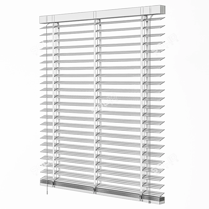 Natural Wood Blinds Set 09 3D model image 6