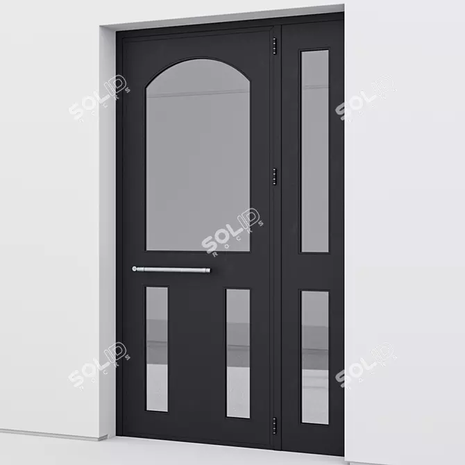 Sleek Aluminium Door Design 3D model image 2